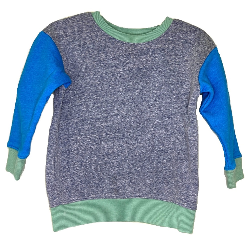 EUC Cat & Jack 2T Gray, Blue & Green Sweatshirt
